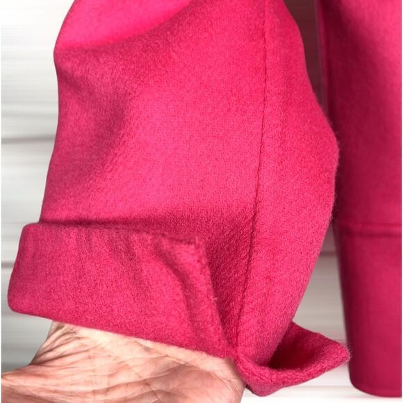 NWT AVERARDO BESSI Italy Boiled Wool Short Jacket 3/4 Sleeves Raspberry Pink - Picture 8 of 14